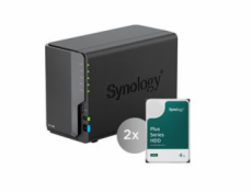 Synology DiskStation DS224+, 2-bay NAS, včetně 2ks HDD 4TB  (HAT3300-4T), CPU J4125, RAM 2GB, 2x GLAN