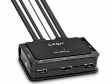 2 Port Kabel KVM Switch, HDMI 4K60, USB 2.0 & Audio, KVM-Switch