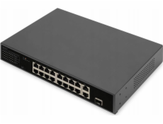 Digitus Switch 16 -port Fe Poe 2 GE uplinks RJ45/SFP - Switch - 16 -port