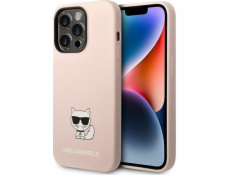 Karl Lagerfeld Liquid Silicone Choupette Zadní Kryt pro iPhone 14 Pro Pink