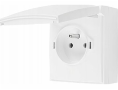 Socket Simon Aquaclick IP44, jednorázový s nástroji, rychlými spojkami, bílá ACGZ1C/11 klapka