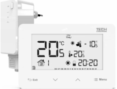 Tech bezdrátový regulátor místnosti ST293V2 dvojitý přehrávaný (přední skleněný panel) bílý