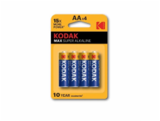 Baterie Kodak AA MAX alkalická 4 ks, blistr