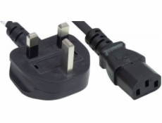 Manhattan nabíjecí kabel, Power Cord UK 3-pin, C13 to BS 1363 (UK plug), 1.8m, černá