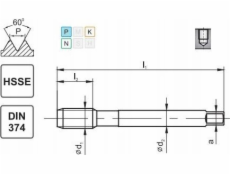 Fanar THREAD M 8x1 DIN-374C R40 (6H) HSSE 800