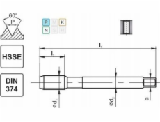 Fanar THREAD M 8x1 DIN-374B (6H) HSSE 800