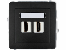 Double Socket Karlik deco 12dhdmi-4 HDMI 2.0 Black Mat