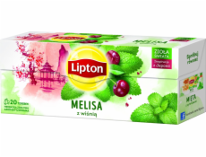 Čaj Lipton, 20 sáčků, bylina s citronovým balzámem a třešničkou