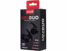 MAXELL MINI DUO Bezdrátová sluchátka do uší s nabíjecím pouzdrem Black