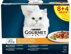 PURINA Gourmet Perle Duck krůtí jehněčí tuňák - mokré krmivo pro kočky - 12x85 g