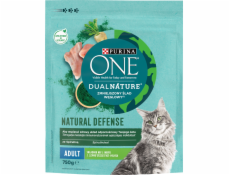 PURINA One DualNature Natural Defense Adult - suché krmivo pro kočky - 750 g