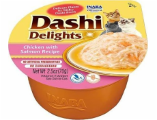 INABA Dashi Delights Kuře s lososem ve vývaru - kočičí pamlsky - 70g