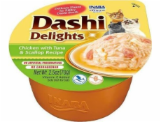 INABA Dashi Delights kuřecí vývar z tuňáka a hřebenatky - kočičí pamlsek - 70 g