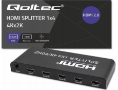 Qoltec 51799 Active HDMI Splitter 4 x HDMI 4K x 2K | 6 Gb/s | 60 Hz