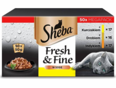 SHEBA sachets in sauce poultry flavors - wet cat food - 50x50 g