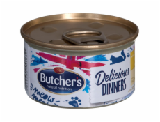 BUTCHER S Delicious Dinners Kuře s krůtím masem - mokré krmivo pro kočky - 85 g