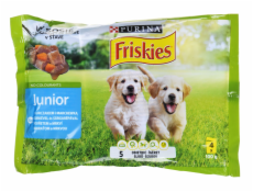 FRISKIES Junior Chicken with Carrots - mokré krmivo pro psy - 4x100g