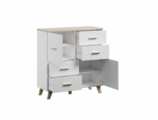 Cama Sideboard LOTTA 110 2D4S bílá/dub sonoma