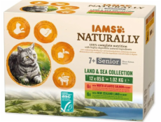 IAMS Naturally Senior Land & Sea Collection - mokré krmivo pro kočky - 12 x 85 g