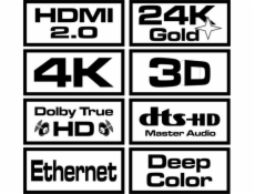 Kábel HDMI (M) v2.0, 10m, medený, čierny, pozlátený, ethernet/3D, CL-141