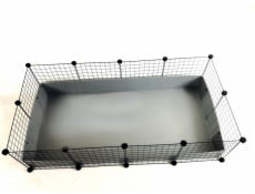 C&C Modular cage 4x2 145 x 75 cm silver