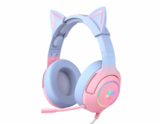 Herné slúchadlá K9 7.1 RGB Proceros Cat Pink-Blue USB uši