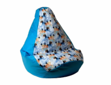Sako bag pouffe hruška potisk modrá - Frozen L 105 x 80 cm
