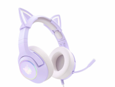 Herné slúchadlá Onikuma K9 RGB USB cat ears fialová (káblová)