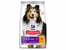 HILL S Science Plan Canine Adult Sensitive Stomach & Skin Medium Breed Chicken - suché krmivo pro psy - 2 5 kg