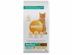 IAMS for Vitality Adult Sterilizované s čerstvým kuřecím masem - suché krmivo pro kočky - 3 kg