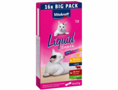 VITAKRAFT Cat Liquid-Snack with beef and chicken - cat treats - 16 x 15g