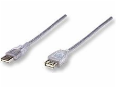 Manhattan USB-A USB kabel – 4,5 m stříbrný (340502)