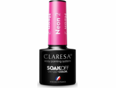 Claresa Soak Off UV/LED hybridní lak Neon 2 5g