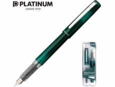 Plnicí pero Platinum Platinum Prefounte Dark Emerald, F, v plastovém obalu, na blistru, zelené