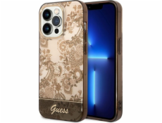 Pouzdro Guess Guess pro iPhone 14 Pro 6.1 okrové pevné pouzdro Porcelain Collection