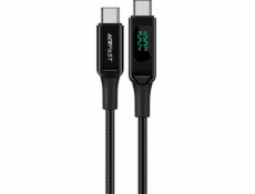 Kábel USB-C na USB-C Acefast C6-03 s displejom, 100 W, 2 m (čierny)