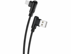 Foneng X70 uhlový kábel USB na Micro USB, 3A, 1 m (čierny)