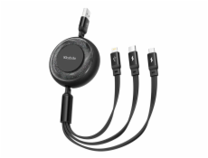 Kábel 3v1 z USB na USB-C/Lightning/Micro USB, Mcdodo CA-3570, 1,2 m (čierny)