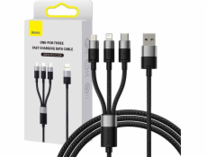 Rýchle nabíjanie USB na M+L+C Baseus StarSpeed 3,5 A 0,6 m (čierny)