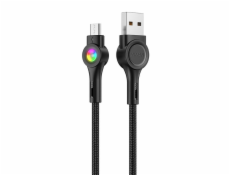 Kábel USB-Micro USB VFAN Colorful X08, 3A, 1,2 m (čierny)