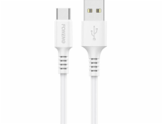 Kábel USB na USB C Foneng, x85 3A Quick Charge, 1 m (biely)