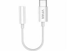 Vipfan L08 USB-C na mini jack 3,5 mm AUX, 10cm, bílý