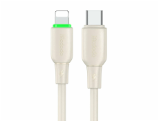 Kábel USB-C do Lightning Mcdodo CA-4760 s LED svetlom 1,2 m (béžový)