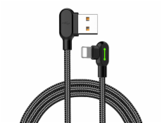 Úhlový kabel USB Lightning Mcdodo CA-4674 LED, 0,5 m (černý)