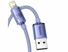 Baseus Crystal Shine kabel USB na Lightning, 2,4A, 2m (fialový)