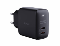 Nástenná nabíjačka Aukey PA-B4T, 2xUSB-C, 45W (čierna)