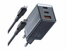 Mcdodo CH-1544 GaN sieťová nabíjačka, 2x USB-C, 1x USB, 67 W + kábel USB-C na USB-C (čierna)