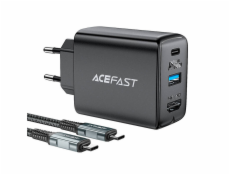 Nástenná nabíjačka Acefast A17, 65W GaN + kábel USB-C (čierna)