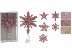 Deska vánočního stromku, 20 cm, šampaň/růžová//bronz