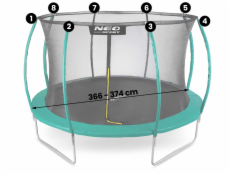 Vnitřní síť pro 374 cm 12 stop trampolíny Neo-Sport